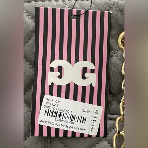 NWT Gilda Paris Large Quilted Tote Grey MSRP $199 - Picture 5 of 6